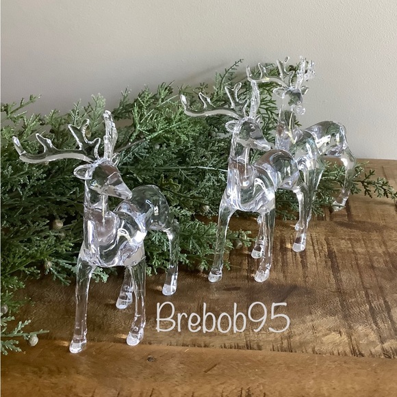Acrylic Reindeer Christmas Decor - set 3 - Picture 2 of 4